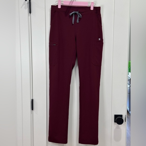 Figs Women's Straight Leg Pants - Burgundy - Picture 5 of 13